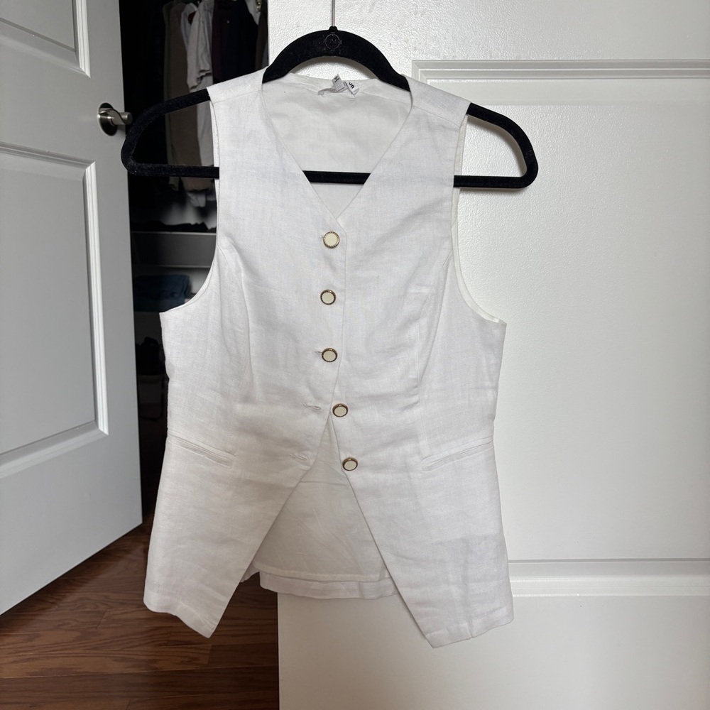 Reformation White Button Down Vest - image 1